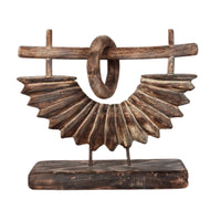 Wood Tabletop Sculpture Sculptural Wood Sculpture with Base Collectible