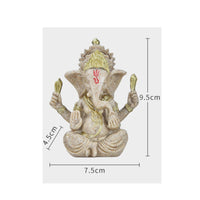 Resin Ganesha Statue with Lotus Base Tabletop Ganesha Statue Sculpted Decor Decorative for Home Altar