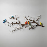 Birds on Branch Wall Decor Lightweight Metal Tree Wall Decor Elegant for Bedroom