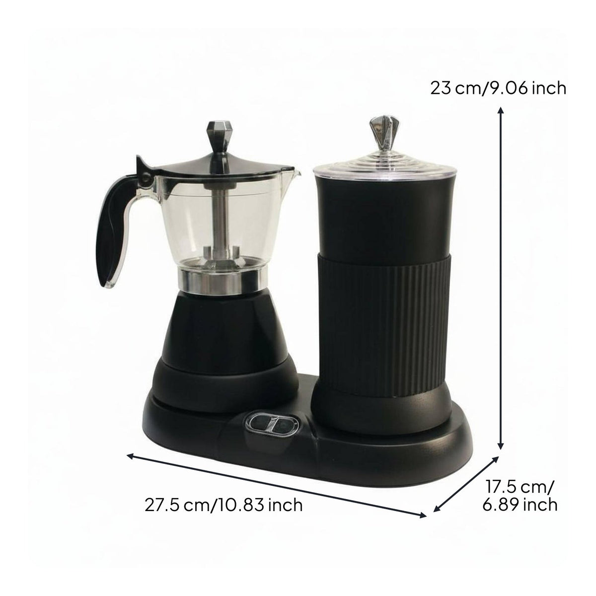 Electric Stovetop Espresso Maker Pot with Milk Frother Compact Size Electric Stovetop Espresso Maker Pot and Frother Set Easy to Clean Cappuccino And