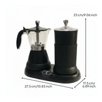 Electric Stovetop Espresso Maker Pot with Milk Frother Compact Size Electric Stovetop Espresso Maker Pot and Frother Set Easy to Clean Cappuccino And