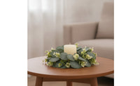 Tabletop Eucalyptus Candle Wreath Natural-Looking Candle Wreath with Eucalyptus Leaves Faux Decor Lifelike for Dining Table