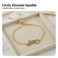 Mama Jewelry Adjustable Gold Plated Glow Vibrant Stones for Celebration