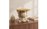 Lion Figurine with Tray Unique Decorative Tray Lion Figurine Charming Sculpture Molded for Entryway, Desk