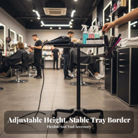 Portable Adjustable Rolling Tray Stand Mobile Design Utility Mobile Stand Multi-Purpose Professional Equipment Versatile for Salon Professionals Artists, Barbershop, Salons, Beauty Parlor, Spas