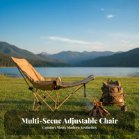 Foldable Padded Moon Chair Folding Design Camping Furniture High rear supportrest Outdoor equipment Lightweight for outdoor mealkers, Sports Fans, Fishing, outdoor meal, Beach, Patio