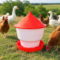 2 Pack Chicken Feeder, Thickened Rainproof Feed Bucket for Poultry, Hanging & Floor-Standing Chick Feeder