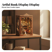 Easy Assembly Miniature Library Shelf Display Insert Bookshelf Insert Wood Grain