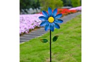 Steel Floral Windmill Colorful Metal Windmill Flower Weather-Resistant Yard Ornament for Villa, Patio