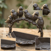 Cast Metal Avian Feeder Garden Ornament Compact for Balcony, Entryway