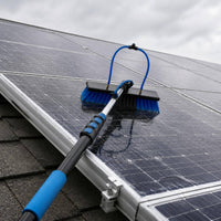 Photovoltaic Module Cleaning Brush Kit Dense Bristles Water Fed Pole Kit Hose Connection Photovoltaic Module Cleaning Brush
