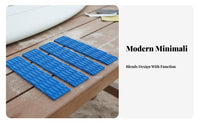 4 Pieces Foam Rubber Foam Wave Pad No Sticky Substance Needed Wave Board Traction Pad Deck Grip Waterproof Geometric Pattern