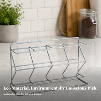 Chrome-Plated Coffee Capsule Rack Rectangular Base Coffee Capsule Stand Silver Tone Kitchen Storage Compact Size