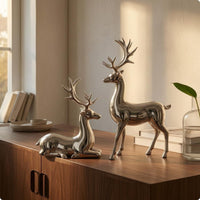 Reclining Deer Ornament Electroplated Standing Deer Ornament Desktop Display Reindeer Statue