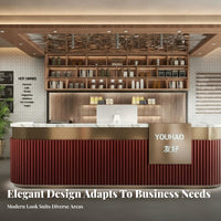 Modern Reception Desk Sturdy Construction Modern Cashier Counter Spacious Storage Retail Checkout Counter for Salon Employees, Bar, Restaurant, Office