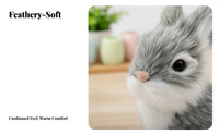 Lifelike Bunny Statue Cute Downy Hare Ornament Easter Decoration for Bookshelf