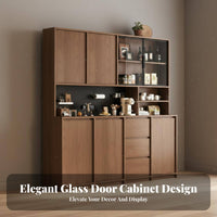 Large Capacity Dining Room Buffet Cabinet Versatile Dining Room Sideboard Adjustable Shelves Coffee Bar Cabinet Wide Countertop for Interior Design Enthusiasts, Homeowners, Families, Entryway, Home Office