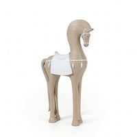 Horse Figurine with Pedestal Decorative Horse Figurine Minimalist Sculpture for Living Room, Office, Study
