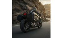 Expandable Motorcycle Saddlebags Keeps Shape Saddlebags with Carbon Fiber Pattern Structured Saddlebag Universal for Commuting