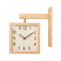 Double-Sided Wall Clock Non-Ticking Corner Wall Clock Silent Movement Minimalist Design for Hallway