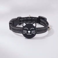 Reflective Cat Tracker Collar Adjustable Cat Collar with Tracker Holder Lightweight Tracker Tag Low-Profile for Cats, Small Pets, Outdoor Tracking, Travel