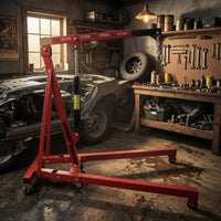 Hydraulic Engine Hoist Easy to Move Engine Hoist with Wheels Cherry Picker Heavy Duty Lift Smooth-Rolling for Mechanics, Garage
