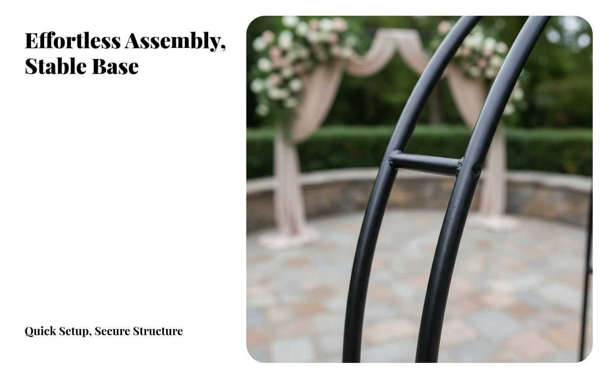 Indoor & Outdoor Use Wedding Arch Frame Weather Resistant Metal Arch Stand Sturdy Construction Metal Backdrop Stand Heavy Duty for Gardeners, Photographers, Couples, Weddings, Photography Backdrop, Parties