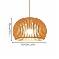 Natural Material Chinese Design Hanging Lamp Artistic Design Woven Bamboo Lampshade Bamboo Suspended Light for Restaurant, Tea Room, Hotel