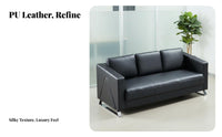 Modern Design 3-Seater Sofa and Coffee Table Set Minimalist stylish Multi-Person Couch Comfortable Cushioning Reception Seating long-lasting Construction for Businesses, Interior Designers, Office Managers, Waiting Room, Lobby, Breakroom