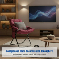 Lazy Foldable Sofa Chair, Ergonomic Recliner with Footrest, Office Nap Chair for Small Apartment, Home