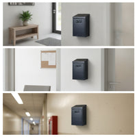 Compact Mailbox with Combination Lock Metal Wall Mailbox Secure Letterbox Modern for Entryways, Apartments, Offices
