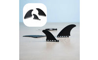 3 Pieces 3 Piece Thruster Fins Curved Fin Design Thruster Fin Arrangement Cutout Base Fiberglass Surfboard Fins