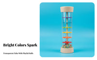 Auditory Play Cylinder Educational Wooden Rainmaker Shaker Colorful Design Wooden Rain for Young Children, Infants, Music Class, Preschool