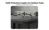 Large Frame Shielded Glasses Wind and Dust Resistant Glasses Water-Resistant Encompassing Work Goggles for Cyclists, Construction, Grinding