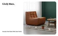 Wabi-Sabi aesthetic Armless Tufted Block Chair Small Space space-efficient configurable Sofa Nordic Inspired Living Room Seating Minimalist Aesthetic for Apartment Dwellers, Design connoisseurs, Homeowners, Lounge Area, perusing corner, Bedroom