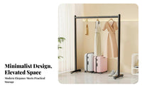 Rolling Clothes Rack with Shelf Floor-Standing Clothing Stand Easy Assembly sturdyDuty for Homeowners, Renters, Entryway, Closet