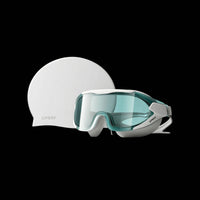 Anti-Fog Goggles with Swim Cap Adjustable Swim Goggles Tinted Eyewear Wide-View for Swimmers, Adults, Swimming Pool
