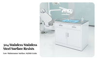 Multi-Functional Storage Oral Health Medical Cabinet Waterproof Medical Sink Cabinet Adjustable Shelves Medical Treatment Counter Wood Grain Finish for Dentists, Beauticians, Hospital, Beauty Salon, Laboratory