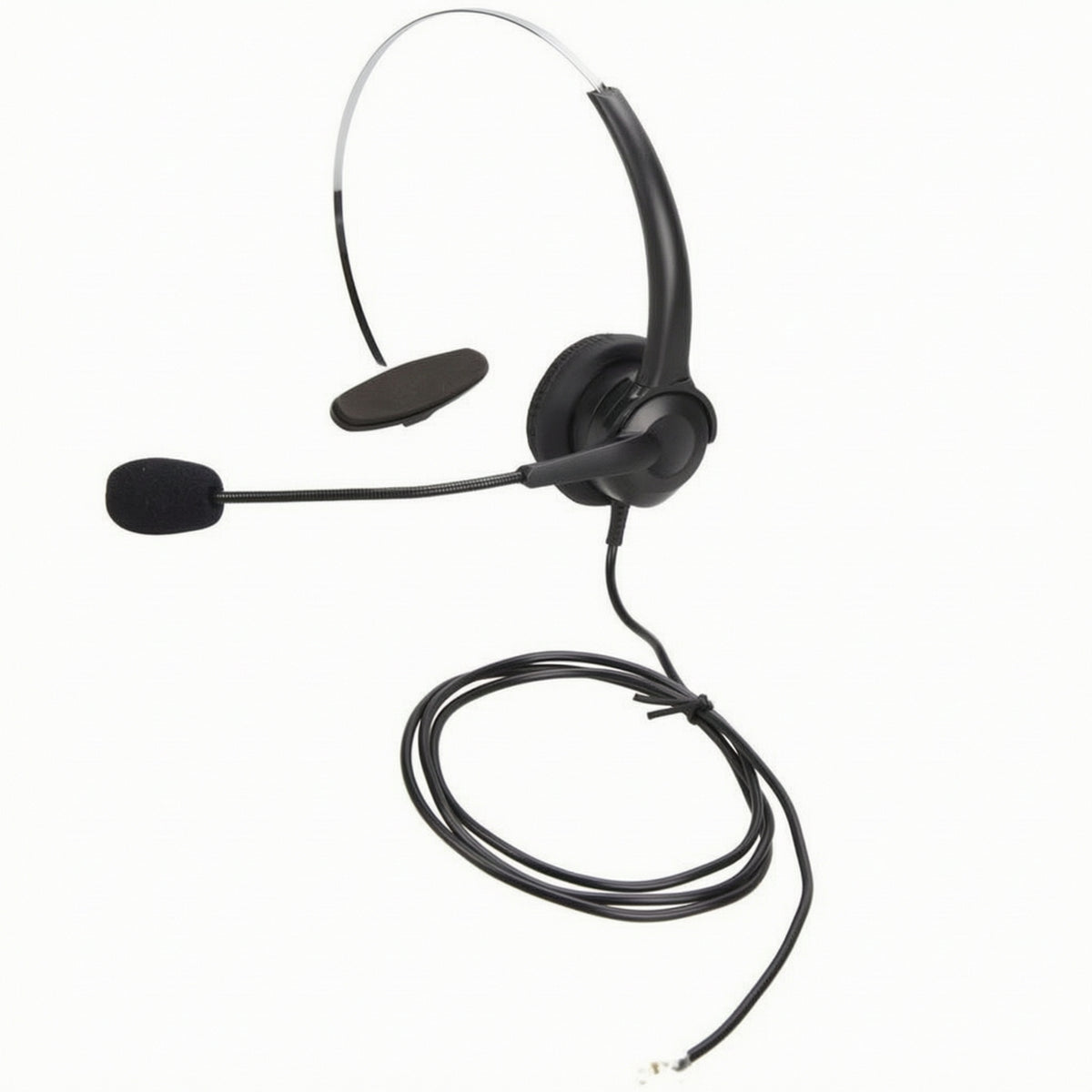 Over-the-Head Headset with Adjustable Extendable Audio Pickup Wired Single Ear Headset Hands-Unrestricted Professional for Office Workers, Call Centers