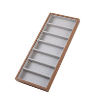 Eyeglass Display Tray Wood-Grain Sunglasses Tray Glasses Holder Soft-Lined Eyewear Organizer Safeguarding for Retailers, Dresser