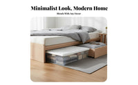 Under-Bed Rolling Drawer Large Capacity Under-Bed Rolling Bin double-sidedOpening Lid