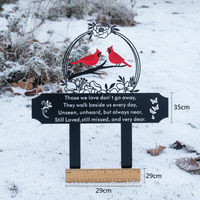 Cardinal Bird Outdoor Cemetery Memorial Stake Rust-Resistant Metal Craft