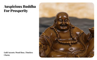Grand Opening Gift Chinese Wealth Buddha Ornament Long-Lasting Laughing Buddha Figurine Easy to Clean Golden Maitreya Figurine Long-Lasting Color for Business Owners, Spiritual Seekers, Living Room, Shop, Entryway, Home Altar