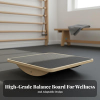 Non-Slip Surface Wooden Balance Board Versatile Use Round Wobble Board Heavy Duty Construction Physical Rehabilitation Wobble Disc 360-Degree Rotation for Seniors, Kids, Athletes, Mind-Body Practice, Home Gym, Standing Desk