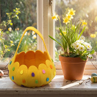 Textile Easter Basket Handheld Cartoon Candy Basket Lightweight Easter Egg Search Bag for Children, Young Children, Home Decoration