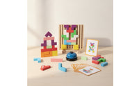 Pattern Block Game with Bell Double-Sided Block Puzzle with Bell Pattern Matching Puzzle Game Interactive Brain Teaser