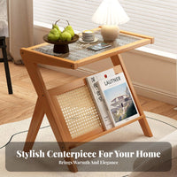 Minimalist design C-Shaped Sofa Table Japanese Aesthetic C-Shaped Tray Table Space-Saving Living Room Furniture Multi-Purpose for Apartment Dwellers, Homeowners, Home Workers, Bedroom, Balcony, Small Spaces