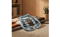 360-Degree Circular-Shaped Leg Massager 3D Faceted Full-Coverage Massage Roller Anti-Slip Grooves Textured Roller Massager Curved Handles