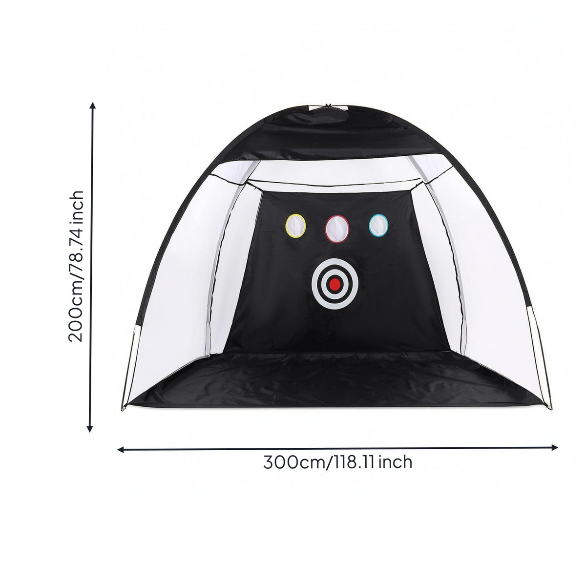 Portable Golf Hitting Enclosure Freestanding Golf Practice Net Target Panel Batting Enclosure Net Fiberglass Poles