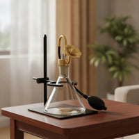 Tabletop Scent Disperser with Bulb Decorative Glass Bottle Scent Disperser with Stand Industrial-Style Scent Sprayer for Home, Desk, Spa
